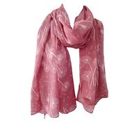 GlamLondon Dandelion Scarf Scatter Dandelions Flower Print Fashion Ladies Womens Classy Big Wrap (Rusty Red)