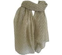 GlamLondon Green Spotty Scarf Womens Fashion Polka Dots Spots Shawl Wrap