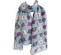 GlamLondon Women's Elephant Print Scarf Multi Colour