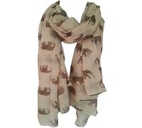 GlamLondon Women's Elephant Print Scarf Tan Stone