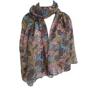 GlamLondon Womens Little Town Print Scarf Classic House Holiday Sun Summer Fashion Light Wrap (Green)