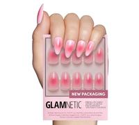 Glamnetic Press On Nails - Blushing Aura | Short Almond Trendy Pink with Ombre Center Nails in a Glossy Finish | 15 Sizes - 30 Nail Kit with Glue