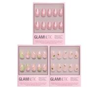 Glamnetic Press-On Nails Bundle - Cafe Refresh | 3 Short Oval Fake Nails Inspired by Artisanal Drinks | Glossy & Glazed Cafe-Inspired Designs | Durable, Salon-Quality Nail Kits