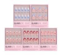 Glamnetic Press-On Nails Bundle - Fruit Stand Faves | 5 Short Almond Fake Nails with Cherry, Strawberry & Blueberry Details | Glossy Fruit-Inspired Designs | Durable, Salon-Quality Nail Kits