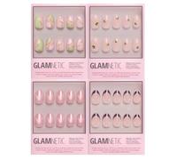 Glamnetic Press-On Nails Bundle - Sweet Sips | 4 Short Oval Fake Nails Inspired by Artisanal Drinks | Glossy & Glazed Cafe-Inspired Designs | Durable, Salon-Quality Nail Kits