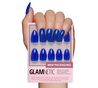 Glamnetic Press On Nails - Cobalt Blue | Opaque Bright Vibrant Blue Short Almond Fake Nails, Reusable | 15 Sizes - 30 Nail Kit