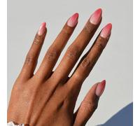 Glamnetic Press On Nails - Faded Feelings Spring Nails | Short Almond Fake Nails with Pink Velvet Ombre Tips in a Velvet & Glossy Finish, Salon Quality | 15 Sizes - 30 Nail Kit with Glue