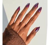 Glamnetic Press On Nails - Jam Drizzle | Short Almond Fake Nails in Deep Purple with High-Shine Glazed Finish, Salon Quality | 15 Sizes - 30 Nail Kit with Glue