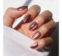 Glamnetic Press On Nails - Magnetic Moscow | Short Oval Fake Nails with a Cat-Eye Magnetic Velvet Finish, Salon Quality Halloween Nails | 15 Sizes - 30 Nail Kit with Glue