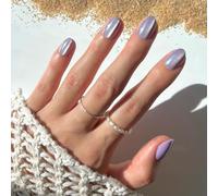 Glamnetic Press On Nails - Mermaid's Tail | Short Oval Purple Cat Eye Fake Nails with a Velvet Finish, Salon Quality Summer Nails | 15 Sizes - 30 Nail Kit with Glue