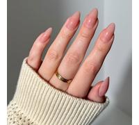Glamnetic Press On Nails - Sheer Pink | Medium Almond Fake Nails, Sheer Light Pink Neutral, Everyday, Reusable | 15 Sizes - 30 Nail Kit Wtih Glue