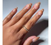 Glamnetic Press On Nails - Short Almond Fake Nails | Brown Sugar Cat Eye Ombré Nails, Salon Quality Press On Nails Kit with Glue | Earned Not Given - 30 Nail Set in 15 Sizes
