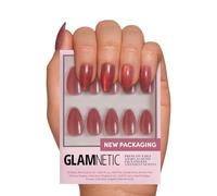 Glamnetic Press On Nails - Short Almond, Velvet Fake Nails 30 Pc Full Kit | Rosé cat-eye press on nails, 15 sizes. Fall velvet nails, glue-on set. Water-resistant, chip-resistant, up to 2 weeks wear