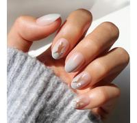 Glamnetic Press On Nails x Harry Potter™ - Rowena Ravenclaw™ | Short Oval Fake Nails with Velvet Gradient Tips & Rose Gold Graphic, Salon Quality Officially Licensed | 15 Sizes - 30 Nail Kit with Glue