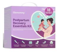 Glamommy Postpartum Recovery Essentials Kit for Women, Includes Pack-all Box, Peri Bottle, Cooling Spray, Disposable Postpartum Underwears, Postpartum Pads, Hot&Cold Packs,Soothing Liners, Purple