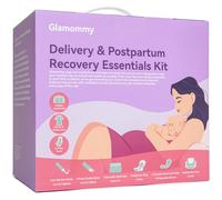 Glamommy Upgraded Postpartum Recovery Essentials Kit for Women, Nursing Gown, Luggage Bags, Socks, Peri Bottle, Cooling Spray, Disposable Underwear, Postpartum Pads, Hot&Cold Packs, Cooling Liners