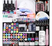 Glamonade All Inclusive Acrylic Nail Kit: Professional Nail Starter Kit 48W Nail Lamp Complete Nail Salon Supplies