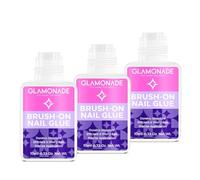 Glamonade Brush-On Nail Glue Extra Strong: Dries Quickly, Long-Lasting Hold | Adhesive for Press-Ons, Acrylics, Fake Nails & Split Nail Repair, Ideal for DIY Manicure & Emergency Repair, 3Pcs 10ml