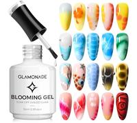 Glamonade Clear Blooming Gel Nail Polish: Blossom Gel Polish for Spreading Effect Nail Painting Marble Natural Stone Watercolor Nail Decoration Art Design DIY Salon 15ml