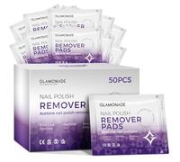 Glamonade Nail Polish Remover Pads: Acetone Nail Polish Remover Pads Individually Wrapped Convenient Quick Portability 50 PCS