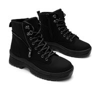 GLAMORA Womens Winter Boots with Warm Lining, Non-Slip Sole and Water Resistant Finish, Comfortable Thermal Boots for Town, Work, Light Rain and Mountain Hiking, Black, black, 6 UK