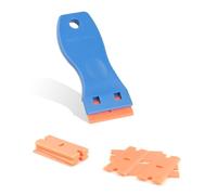 GlamorDove Plastic Razor Scraper with 10pcs Double Edged Plastic BladesGlass Window Sticker Remover Kit - Scraper Tool Set for Adhesive, Label & Decal Residue