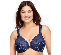 Glamorise 1245 Wonder Wire Bra - Navy Print, Blue, Size 46G, Women Blue