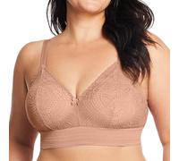 Glamorise Women's Luxe Lace Bralette Wirefree 7012 Full Coverage Bra, Cappuccino, 36D