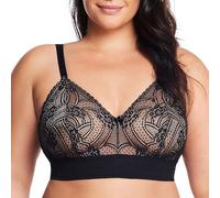 Glamorise Bramour Gramercy Luxe Lace Bralette Wirefree Bra 7012 (Women's & Women's Plus) Black