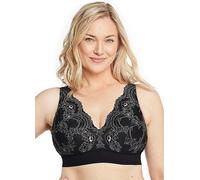 Glamorise Bramour Lexington Lace Plunge Bralette Black
