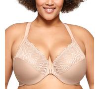 Glamorise Full Figure Plus Size Front-Closure T-Back Wonderwire Bra Underwire #1246