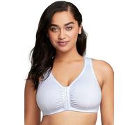 Glamorise Full Figure Plus Size Complete Comfort Wirefree Cotton T-Back Bra White