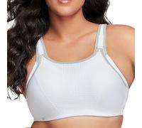Glamorise Full Figure Plus Size Custom Control Wonderwire Sports Bra Underwire #9167 White/Gray
