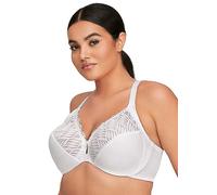 Glamorise Full Figure Plus Size Front Close Lace T-Back Wonderwire Bra White