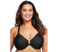 Glamorise Full Figure Plus Size Front Close Wonderwire Bra with Smoothing Back Black