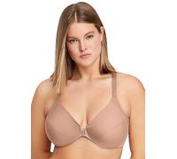 Glamorise Full Figure Plus Size Front Close Wonderwire Bra with Smoothing Back Cappuccino