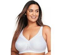 Glamorise Full Figure Plus Size MagicLift Active Wirefree Support Bra White