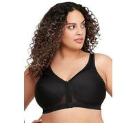 Glamorise Full Figure Plus Size MagicLift Front-Closure Posture Back Bra Wirefree #1265 Black