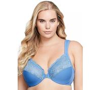 Glamorise Full Figure Plus Size Wonderwire Front Close Bra Blue