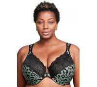 Glamorise Full Figure Plus Size Wonderwire Front Close Bra Leopard