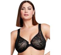 Glamorise Full Figure Plus Size Wonderwire Front-Closure Stretch Lace Bra Underwire #9245 Black