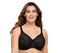 Glamorise Lace Comfort Wonderwire Bra, Black, Size 38D, Women Black