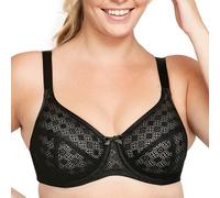 Glamorise Lace Comfort Wonderwire Underwire Bra 9855 (Women's & Women's Plus) Black