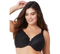 Glamorise Low Cut Wonderwire Lace Underwire Bra 1240 (Women's & Women's Plus) Black