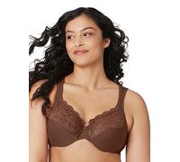 Glamorise Low Cut Wonderwire Lace Bra, Mocha, Size 48B, Women Mocha