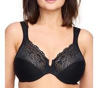 Glamorise Low Cut Wonderwire Lace Underwire Bra 1240 (Women's & Women's Plus) Black
