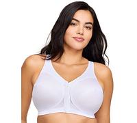 Glamorise Full Figure Plus Size MagicLift Front-Closure Posture Back Bra Wirefree #1265 White