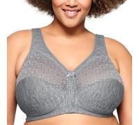 Glamorise Women's Full Figure MagicLift Comfort Bra with Posture Back #1064 Full Cup Full Coverage Bra, Grey (Gray Heather 021), 38DD (Manufacturer Size: 85E)