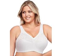 Glamorise Magiclift No Wire Cotton Support Bra, White, Size 48H, Women White
