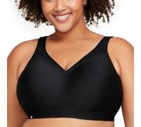 Glamorise Full Figure Plus Size MagicLift Seamless Sports Bra Wirefree #1006 Black